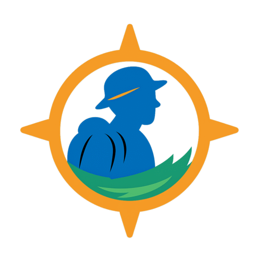 ExplorerNest logo – compass and traveler icon
